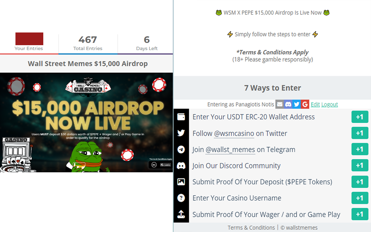 Το WSM Casino υποδέχεται το Pepe Coin με ένα airdrop αξίας 15.000$